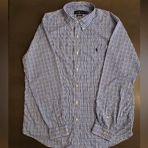 Ralph Lauren Classic Fit Button Down Shirt | Blue & White | XL